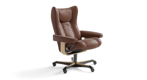 Stressless® Wing Leather Home Office Chair  